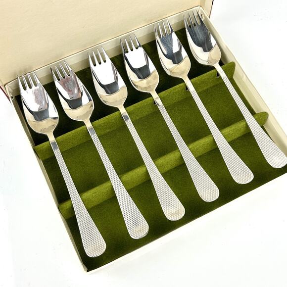 6 GENTRY English Tip Stainless Steel Serrated Spoonik Spork Sheffield Eng Box - Picture 1 of 16